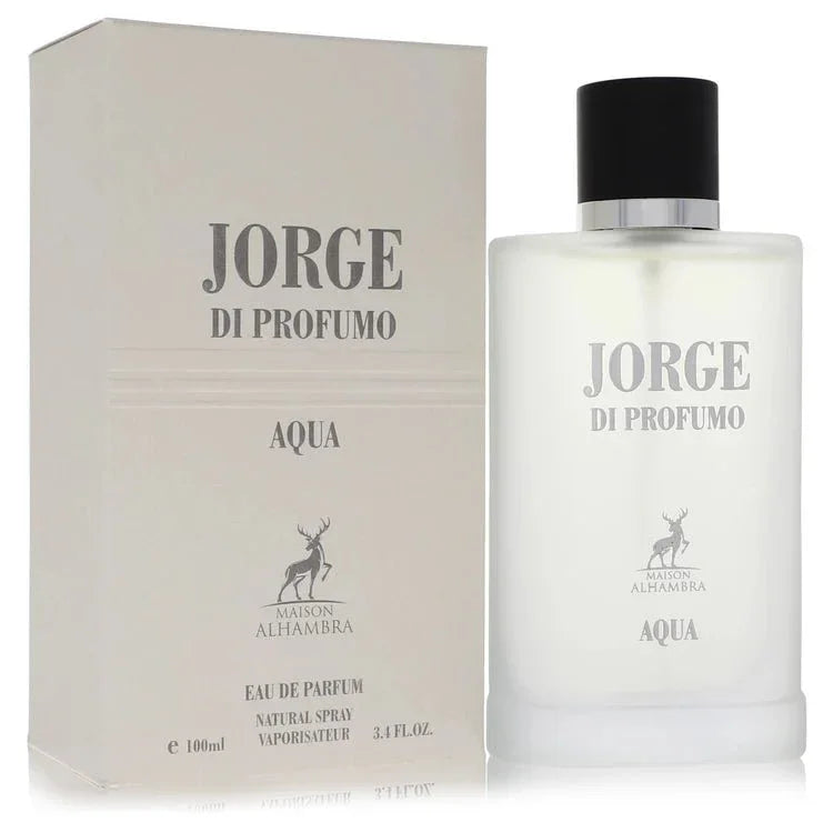 Maison Alhambra Jorge Di Profumo Aqua Cologne Eau de Parfum spray bottle and box