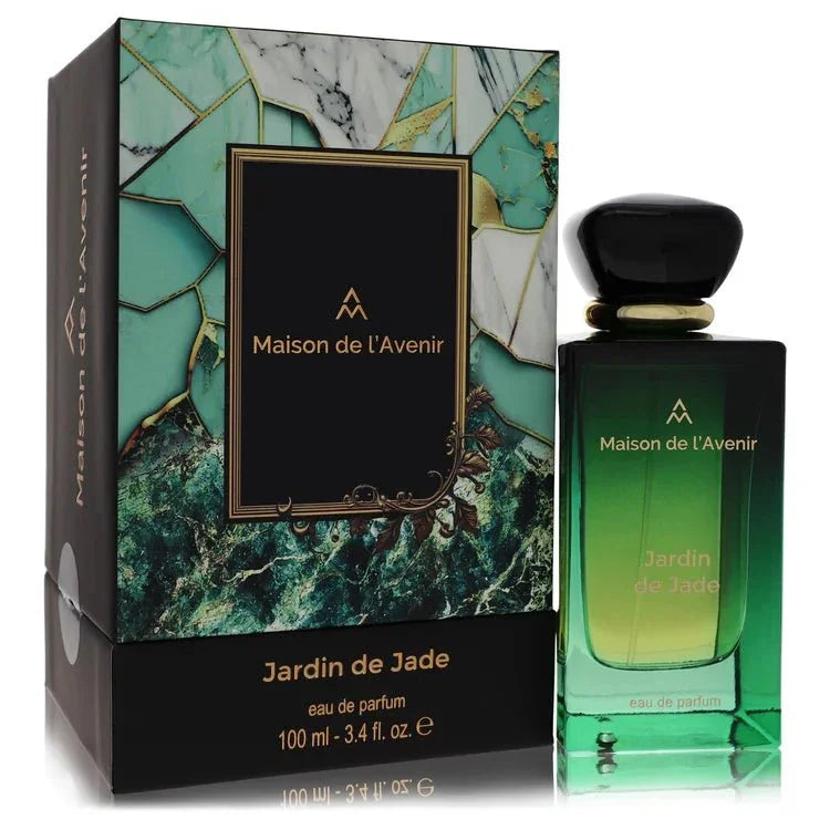 Maison De L'Avenir Jardin De Jade Eau de Parfum bottle — women's floral fruity EDP with peach, rose, jasmine and lily of the valley