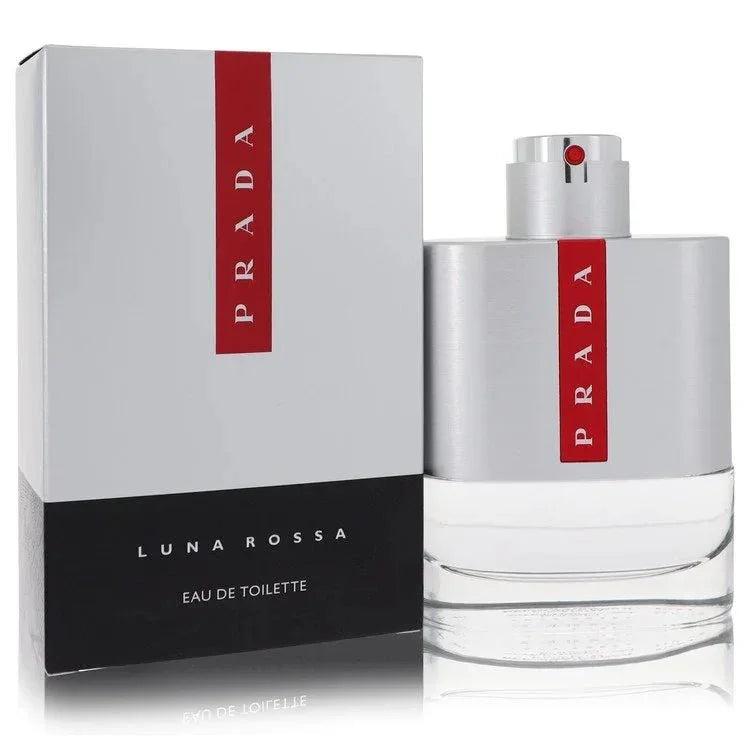 Prada Luna Rossa Eau de Toilette cologne for men in signature red and black Prada bottle sealed