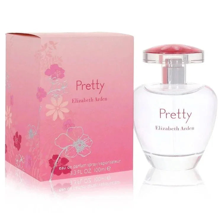 Pretty by Elizabeth Arden Perfume signature luxury glass flacon showcasing its premium rounded design and clear contours on a clean background