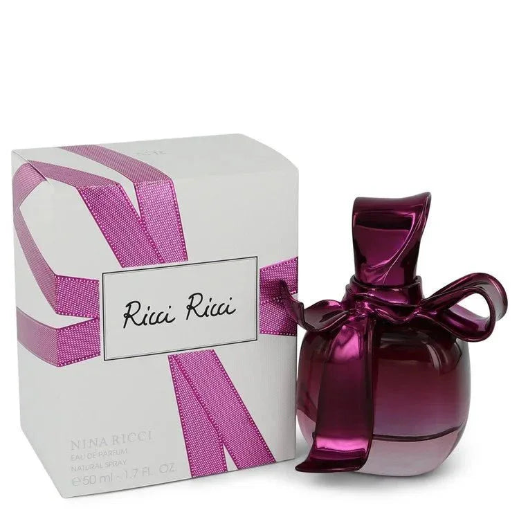 Nina Ricci Ricci Ricci Eau de Parfum purple bow bottle — women's chypre floral EDP with rhubarb, datura, Indian tuberose and patchouli