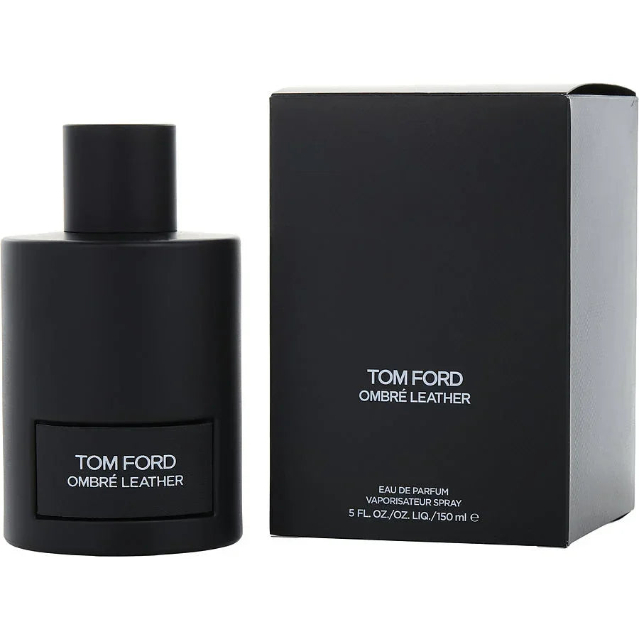 Tom Ford Ombre Leather Eau de Parfum black bottle and box, luxury men’s fragrance