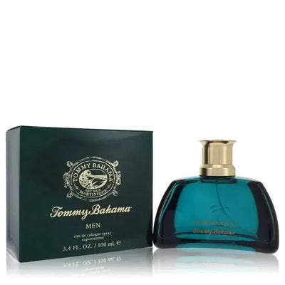 Tommy Bahama Set Sail Martinique Cologne bottle — fresh aquatic aromatic men's cologne with bergamot, fresh pepper, marine accord, blue lavender, coriander, nutmeg, musk, sandalwood, and vetiver