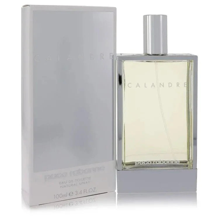 Calandre eau de toilette spray for women, 100ml bottle with matching box, minimalist design