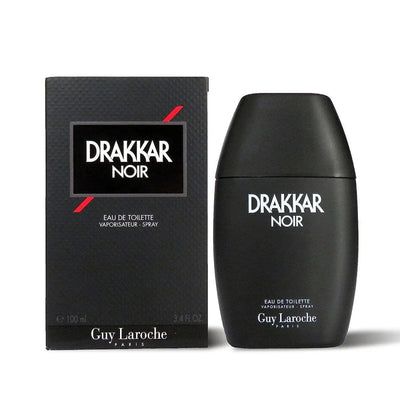 Drakkar Noir Eau de Toilette spray for men with black box and bottle, Guy Laroche