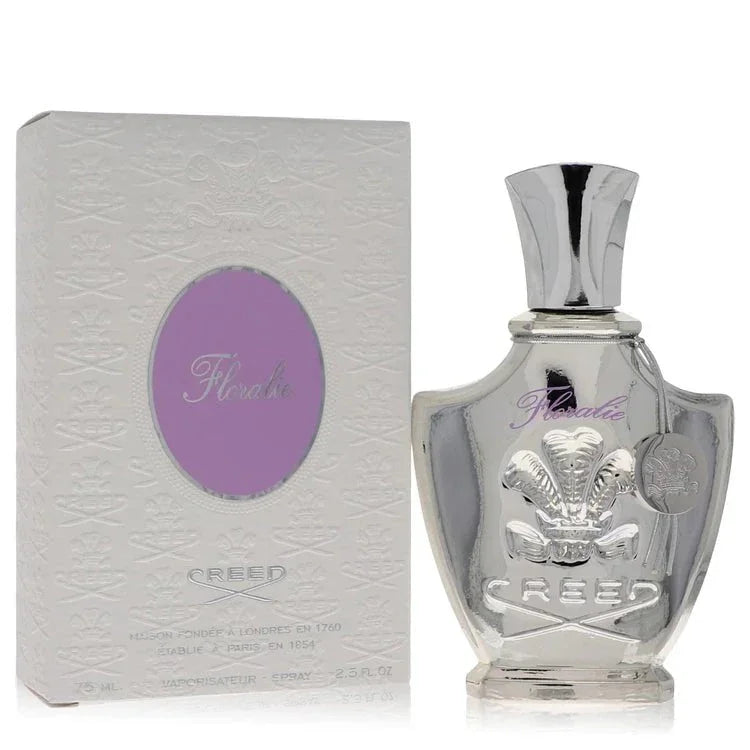 Creed Floralie Eau de Parfum spray with embossed silver bottle and matching box