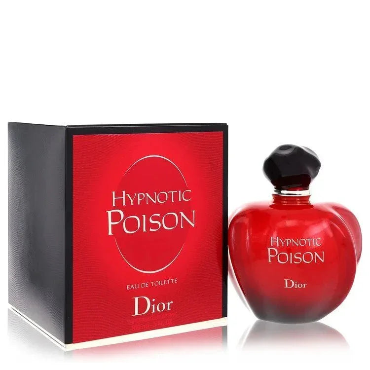 Red Hypnotic Poison eau de toilette spray bottle and box with Dior branding
