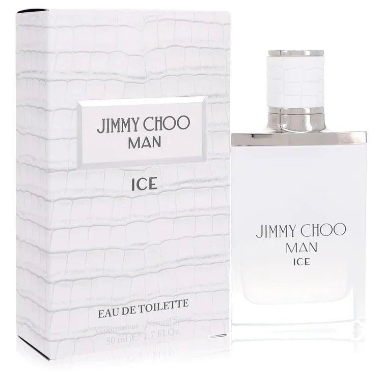 Jimmy Choo Man Ice Eau de Toilette spray and box, white crocodile texture design, 50ml