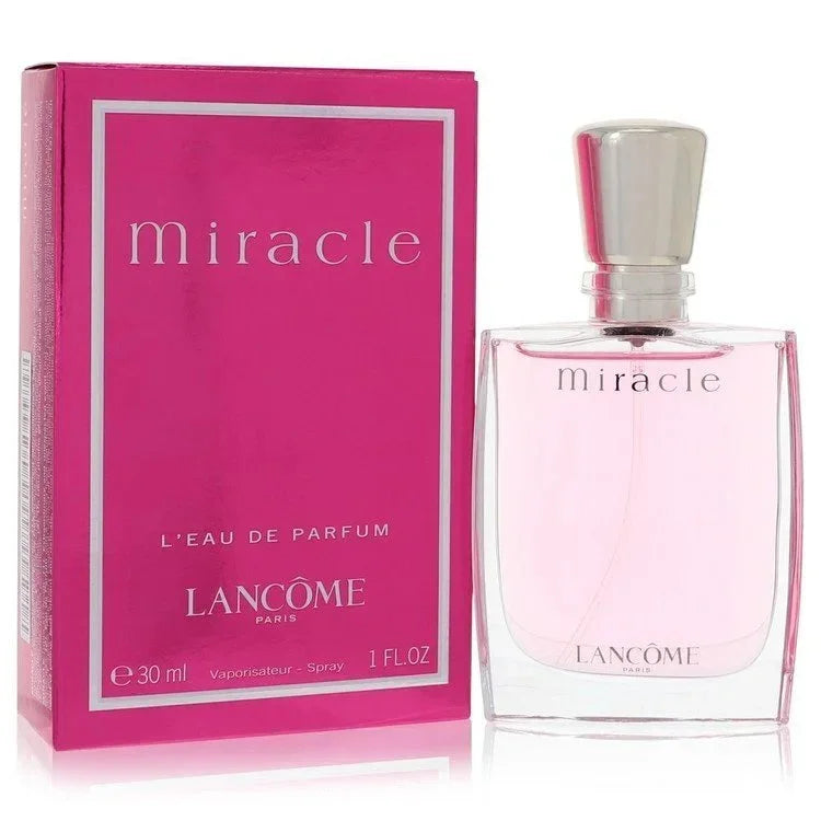 Miracle Eau de Parfum for women, 30ml pink box and clear pink perfume bottle
