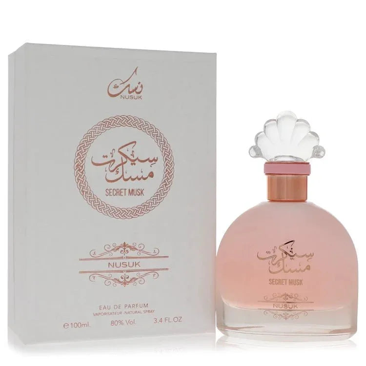 Nusuk Secret Musk Eau de Parfum for women, 100ml pink bottle with elegant box