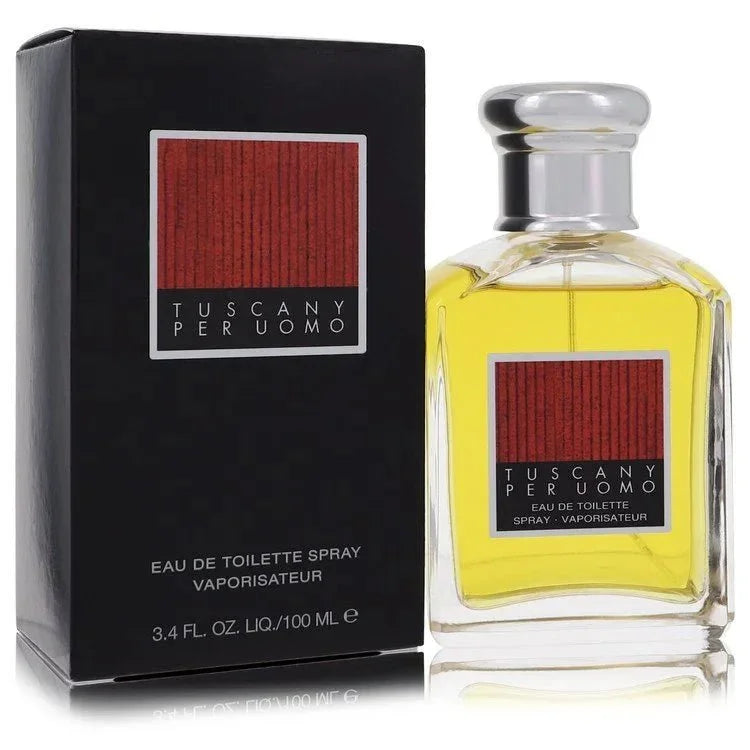 Tuscany Per Uomo Eau de Toilette for men, 3.4 oz spray bottle with matching box