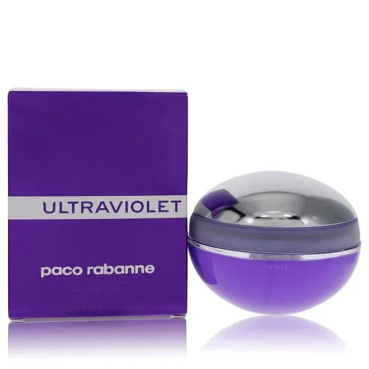 Paco Rabanne Ultraviolet for Women luxury signature organic purple and metallic flacon reflecting its futuristic and avant-garde design language against a clean background