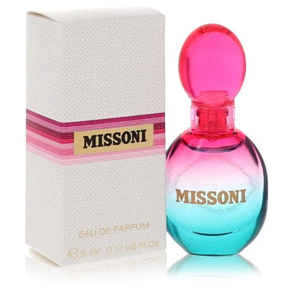Missoni Eau de Toilette warm sunlit fuchsia and amber gradient bottle — luxury women's floral fruity fresh citrus woody aromatic fragrance featuring pear notes