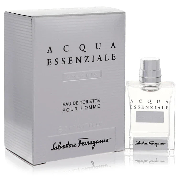 Salvatore Ferragamo Acqua Essenziale Eau de Toilette bottle and packaging on a white background