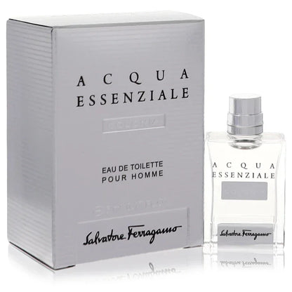 Salvatore Ferragamo Acqua Essenziale Eau de Toilette bottle and packaging on a white background