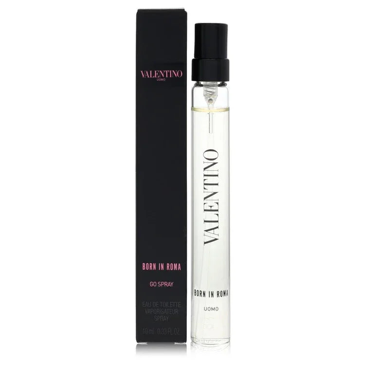 Valentino Uomo Born In Roma Cologne bottle — Woody Aromatic men's fragrance with violet leaf, ginger, salt, sage, and vanilla notes