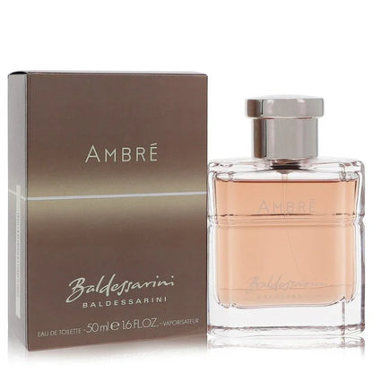 Baldessarini Ambré Cologne bottle by Hugo Boss — woody oriental fragrance with red apple, mandarin orange, leather, violet, vanilla, amber, labdanum and oak