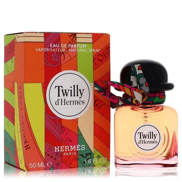 Hermes Twilly d'Hermes perfume bottle and packaging on a white background