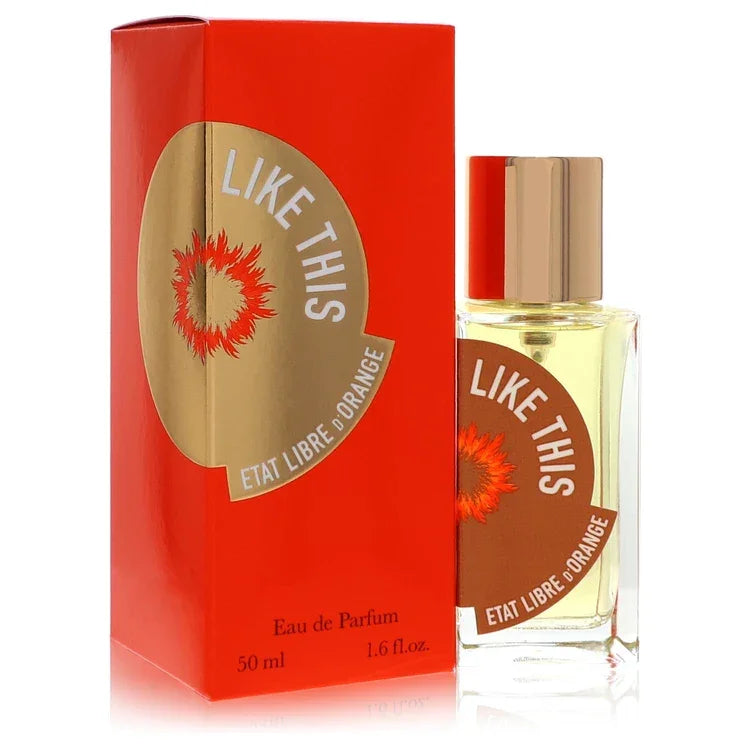 Perfume bottle and packaging of 'Like This' by Etat Libre d'Orange on a white background