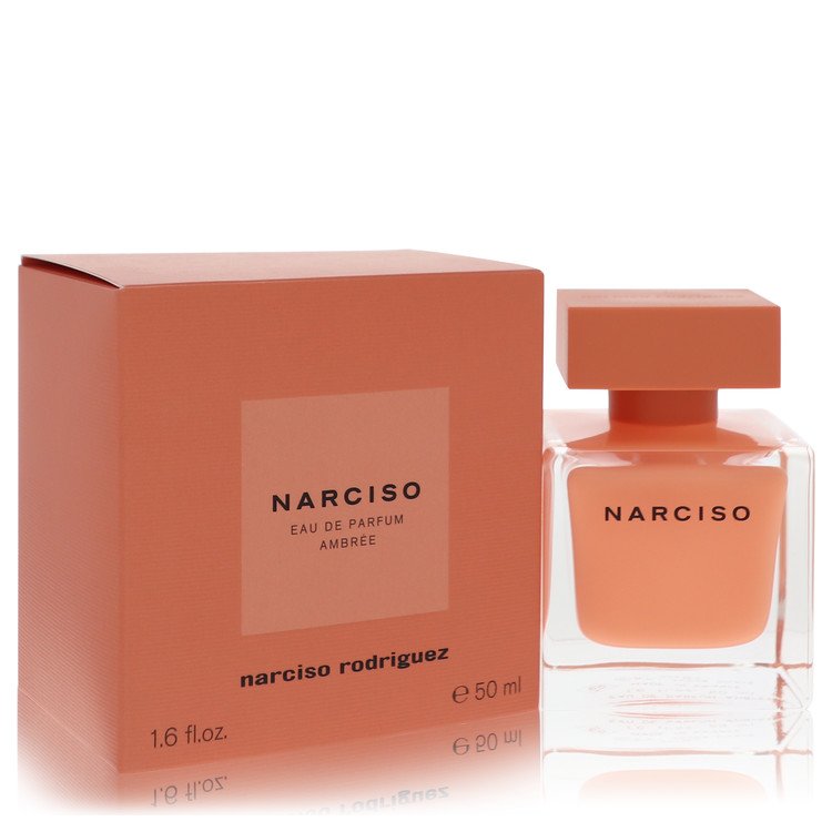 Narciso Rodriguez perfume bottle and packaging on a white background
