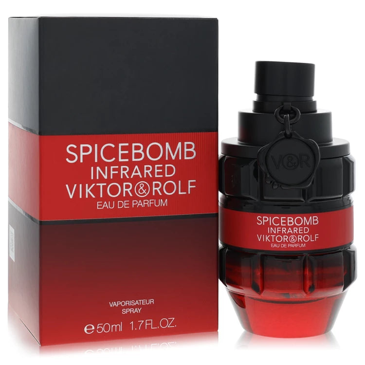 Viktor & Rolf Spicebomb Infrared perfume bottle and packaging on a white background