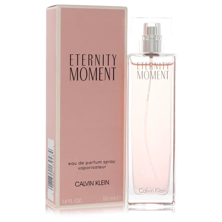 Calvin Klein Eternity Moment Perfume bottle — Floral Fruity women's fragrance with lychee, raspberry, pink peony, and cashmere wood notes