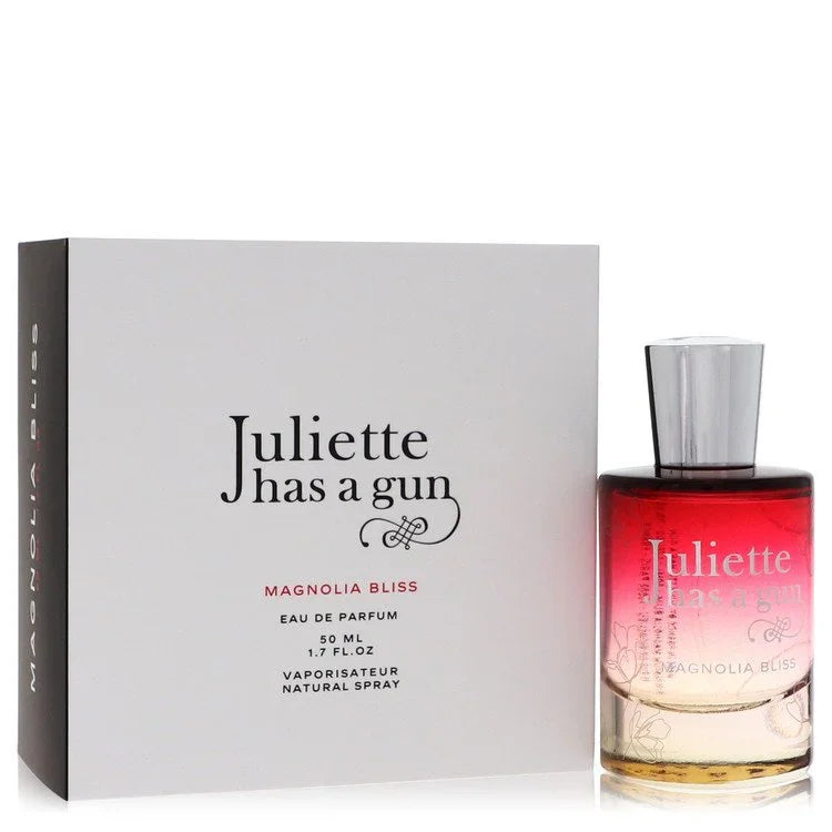 Perfume bottle and packaging of 'Juliette has a Gun Magnolia Bliss' on a white background
