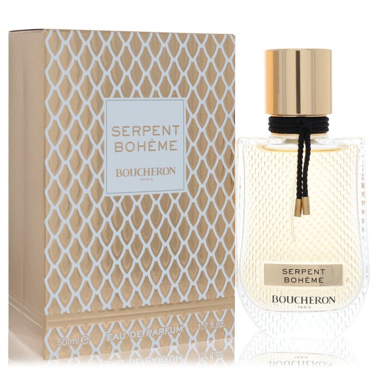 Boucheron Serpent Bohème perfume bottle and packaging on a white background