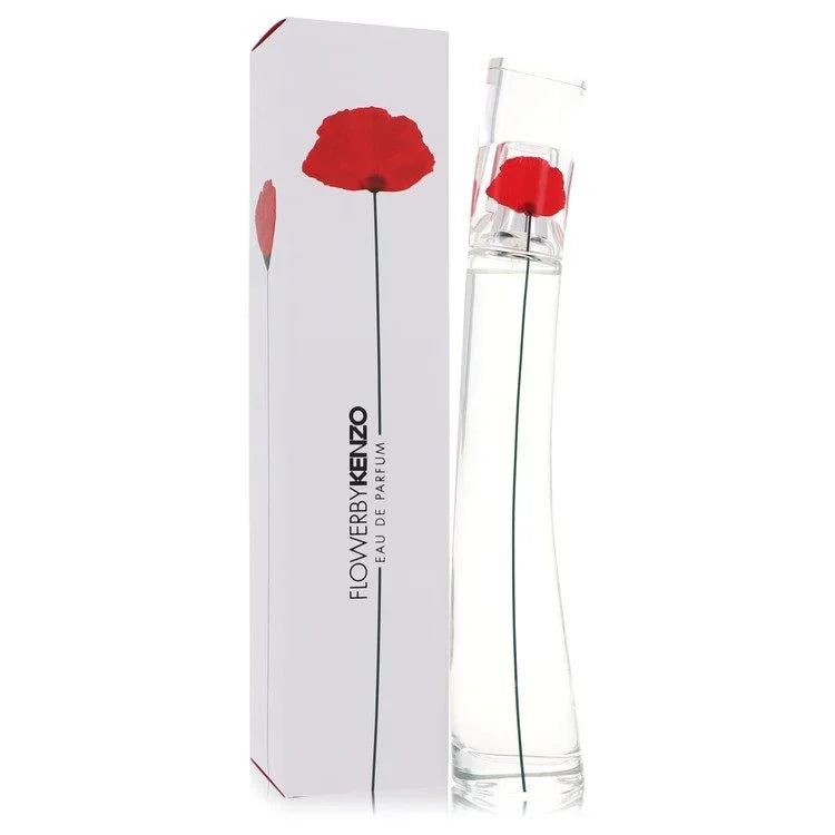 Flower by Kenzo Eau de Parfum bottle — iconic clear bottle with red poppy, women's powdery floral EDP
