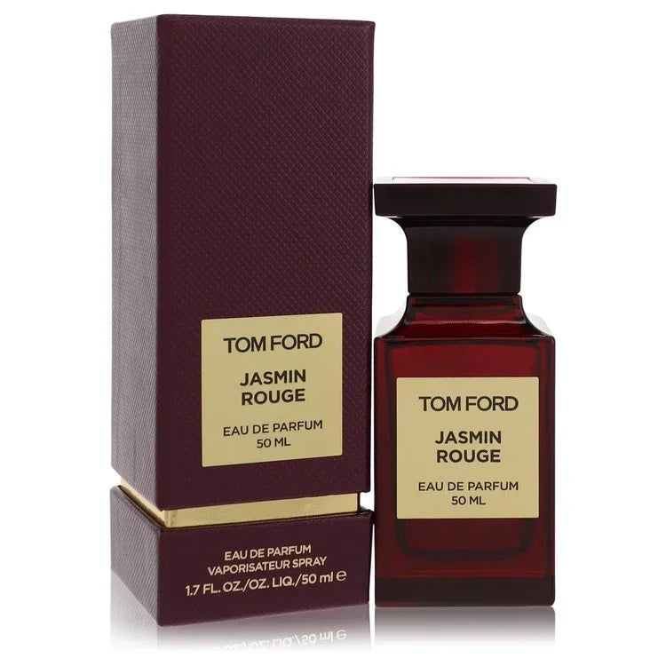 Tom Ford Jasmin Rouge perfume bottle and packaging on a white background
