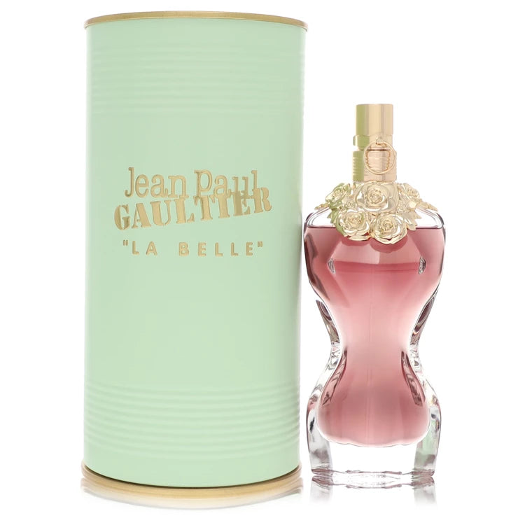 Jean Paul Gaultier La Belle Perfume bottle — amber vanilla women’s Eau de Parfum with green pear, bergamot, vanilla pod, floral notes, leather, vetiver, amber, and musk.
