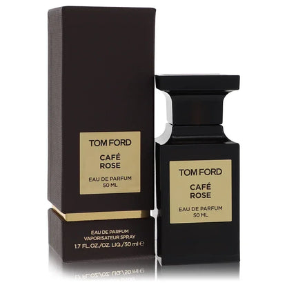 Tom Ford Cafe Rose perfume bottle and packaging on a white background