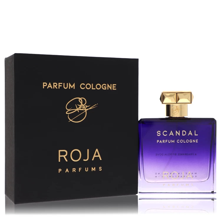 Roja Parfums Scandal parfum cologne bottle and packaging on a white background