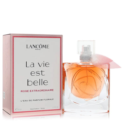 Lancôme La Vie Est Belle Rose Extraordinaire Perfume bottle — floral oriental fragrance with pear, pink pepper, rose, iris, and sandalwood.
