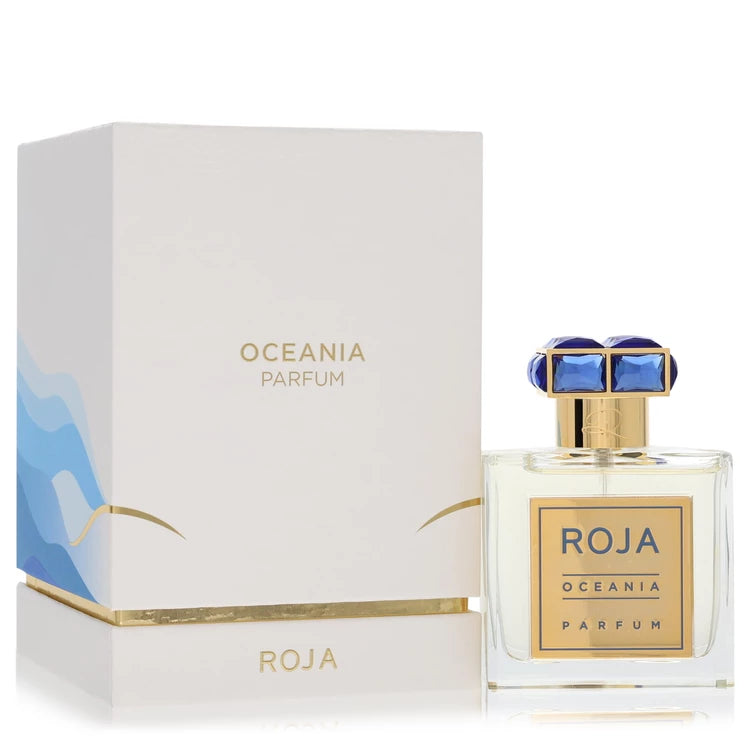 Roja Parfums Oceania Parfum bottle — luxury unisex floral woody citrus fragrance featuring refreshing notes of bergamot, island ylang ylang, and creamy sandalwood