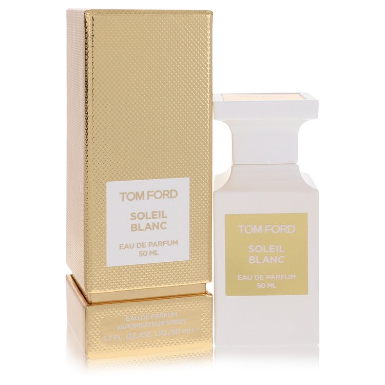 Tom Ford Eau De Soleil Blanc Perfume bottle — radiant solar floral citrus fragrance with bergamot, bitter orange, pistachio, neroli, coconut, and vanilla.