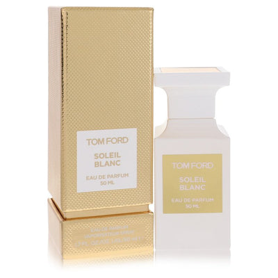 Tom Ford Eau De Soleil Blanc Perfume bottle — radiant solar floral citrus fragrance with bergamot, bitter orange, pistachio, neroli, coconut, and vanilla.