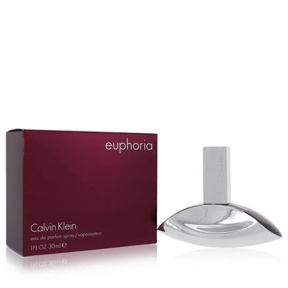 Calvin Klein Euphoria perfume bottle and packaging on a white background