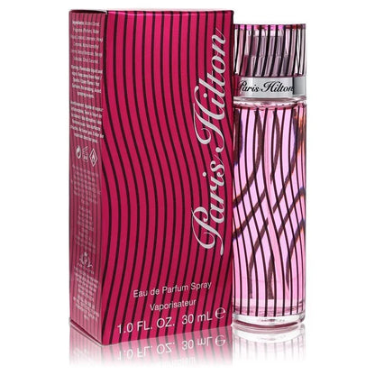 Paris Hilton by Paris Hilton Perfume signature luxury glass flacon showcasing its premium wavy pink line detailing and architectural contours on a clean background