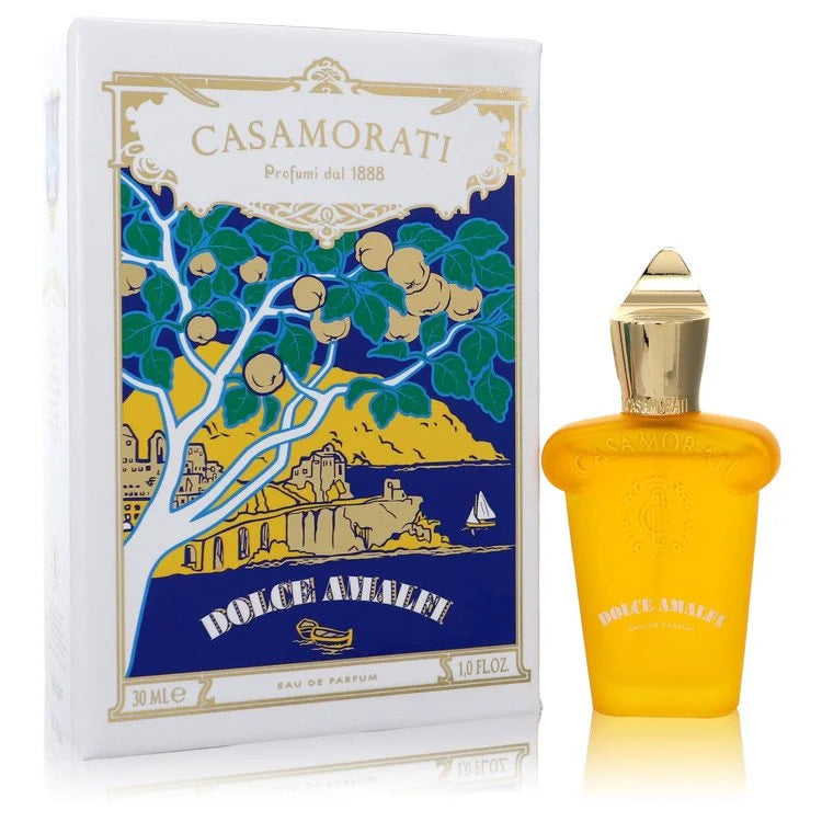 Casamorati Dolce Amore perfume bottle and packaging on a white background
