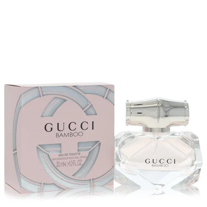 Gucci Bamboo perfume bottle and packaging on a white background
