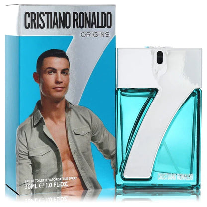 Cristiano Ronaldo CR7 Origins Cologne bottle — Woody Aromatic men's fragrance with bergamot, cardamom, cedarwood, and vetiver