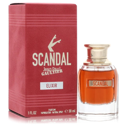 1 oz Jean Paul Gaultier Scandal Elixir perfume bottle with blackberry, powdery iris and deep patchouli notes
