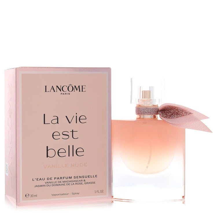 Lancôme La Vie Est Belle Vanille Nude bottle with solar jasmine, Bourbon vanilla, white musk and sandalwood
