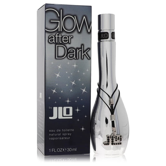 Glow After Dark perfume bottle for women by Jennifer Lopez — Fruity floral woody fragrance with passionfruit, white cherry, mandarin orange, jasmine, orange blossom, rose, peony, patchouli, musk, oakmoss, and white woods notes