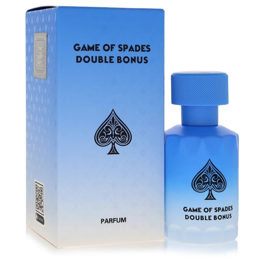 Jo Milano Game of Spades Double Bonus Parfum bottle — modern fresh woody spicy unisex perfume with Calabrian bergamot, Sicilian orange, mandarin, neroli, cardamom, nutmeg, pepper, and Java vetiver notes.