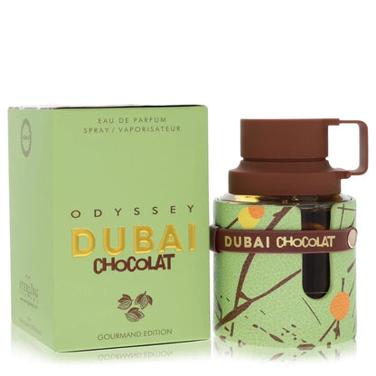 Armaf Odyssey Dubai Chocolat Cologne bottle — gourmand amber spicy woody fragrance with cocoa accord, chocolate, vanilla, creamy resins, amber, woods, and musk
