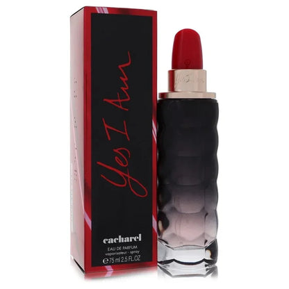 Cacharel perfume bottle and packaging on a white background