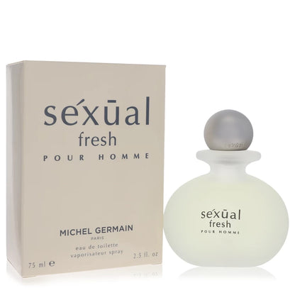 Perfume bottle and packaging of 'Sexual Fresh' by Michel Germain on a white background