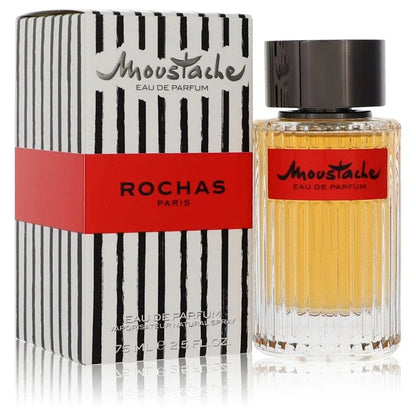Rochas Moustache Eau de Parfum bottle and packaging on a white background